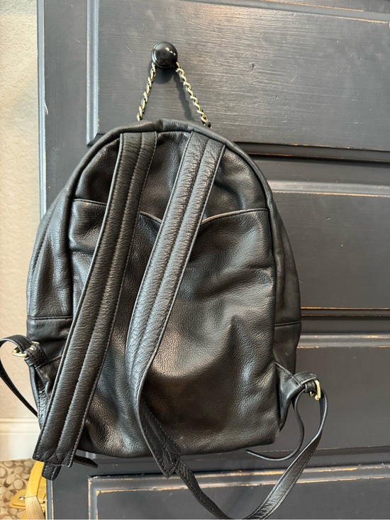 Margot Black Leather Backpack Purse with Tassel